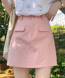 【Jasmine】ハイウエストカラーキャンバススカート