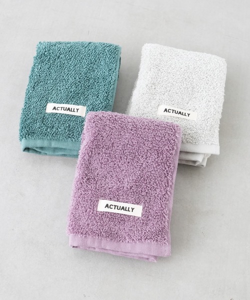 Actually（アクチュアリー）の「エアリーウォッシュタオル（ハンカチ/ハンドタオル・レディース・グレー/パープル/グリーン・フリー）」の4枚目の写真