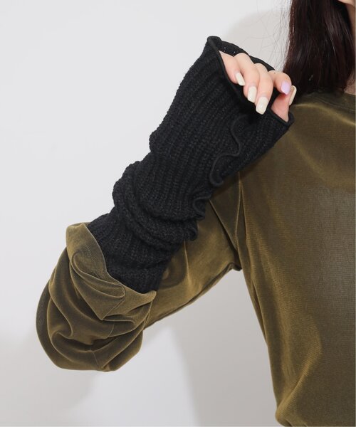 RAY CASSIN(レイカズン)の「メローニットアームウォーマー(アームカバー・レディース・ブラック/ピンク/キナリ・FREE)」の7枚目の写真