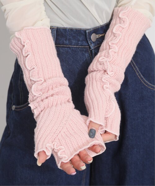 RAY CASSIN(レイカズン)の「メローニットアームウォーマー(アームカバー・レディース・ブラック/ピンク/キナリ・FREE)」の11枚目の写真