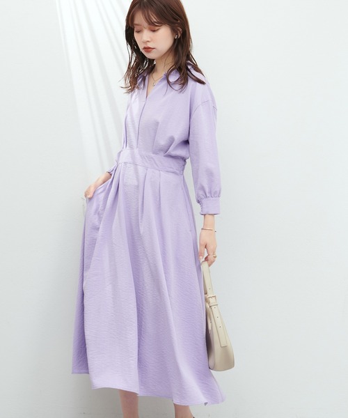 スキッパー衿7分袖ワンピース（ワンピース）｜natural couture