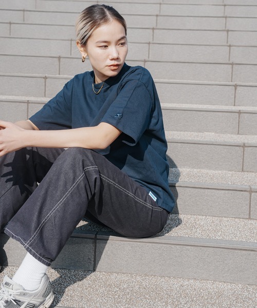 STARTER（スターター）の「【STARTER】スターター 23SS BIG 半袖 ショートスリーブ  Tシャツ 1634091（Tシャツ/カットソー・メンズ・ネイビー/モカ/ラベンダー/ライトグレー/ホワイト/ヘザーグレー/カーキ/ブラック・L/XXL/XL/M/S）」の7枚目の写真