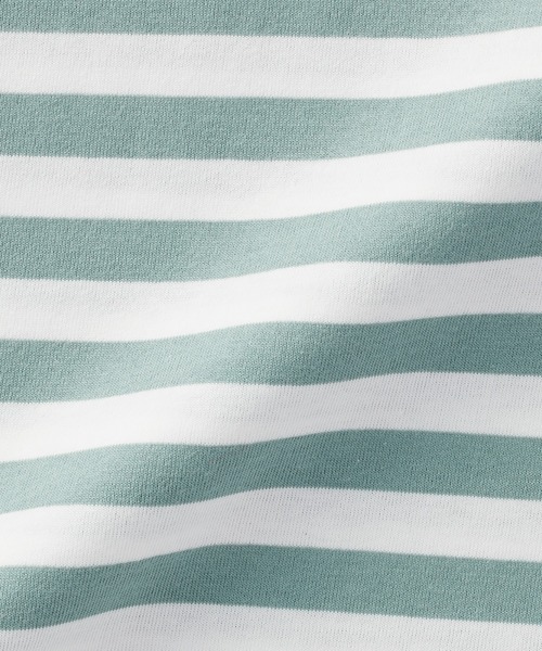 無印良品（ムジルシリョウヒン）の「あたまするっとクルーネック長袖Ｔシャツ（ボーダー）（ベビー）（Tシャツ/カットソー・キッズ・ピンク系/グリーン系4/ブルー系3/ベージュ系5/グレー系その他/ブラック系・100/80/90）」の12枚目の写真