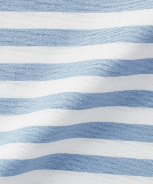 無印良品（ムジルシリョウヒン）の「あたまするっとクルーネック長袖Ｔシャツ（ボーダー）（ベビー）（Tシャツ/カットソー・キッズ・ピンク系/グリーン系4/ブルー系3/ベージュ系5/グレー系その他/ブラック系・100/80/90）」の17枚目の写真