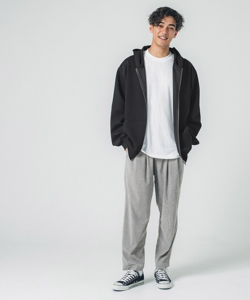 coca(coca)(コカ)の「メンズダンボールジップアップパーカー(パーカー・メンズ・ダークベージュ/ブラック・L/M)」の4枚目の写真