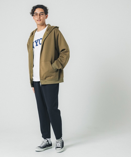 coca(coca)(コカ)の「メンズダンボールジップアップパーカー(パーカー・メンズ・ダークベージュ/ブラック・L/M)」の8枚目の写真