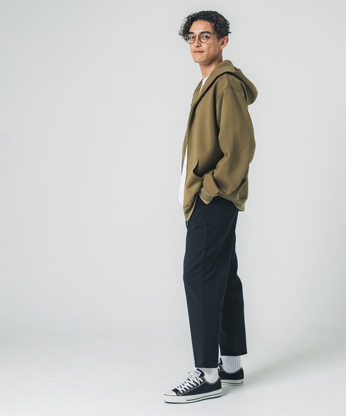 coca(coca)(コカ)の「メンズダンボールジップアップパーカー(パーカー・メンズ・ダークベージュ/ブラック・L/M)」の11枚目の写真