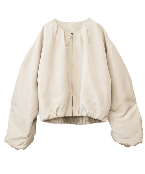Social GIRL（ソーシャルガール）の「ギャザースリーブノーカラーブルゾン（ノーカラージャケット・レディース・アイボリー/ベージュ/カーキ/ブラック・L/M）」の22枚目の写真