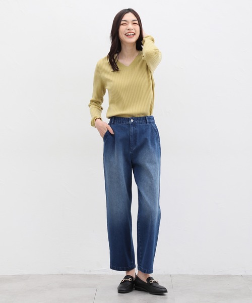 Honeys(ハニーズ)の「ヒアルロン酸Vネックニット(ニット/セーター・レディース・レッド系その他/モカ/イエロー/ブルー/ブラック/アイボリー/杢グレー・M/S/L)」の16枚目の写真