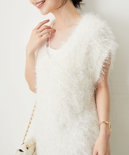 【STAYCSIEUN着用】キャットシャギーニットベスト