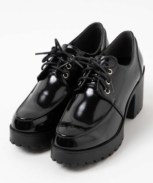 WEGO(ウィゴー)の「WEGO/レースアップヒールシューズ(ローファー・レディース・ブラック/ブラック系その他・MEDIUM/LARGE)」の9枚目の写真