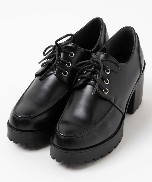 WEGO(ウィゴー)の「WEGO/レースアップヒールシューズ(ローファー・レディース・ブラック/ブラック系その他・MEDIUM/LARGE)」の6枚目の写真