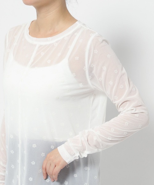 LOWRYS FARM(ローリーズファーム)の「シアーフロッキーロングスリーブ 981453(Tシャツ/カットソー・レディース・ベージュ/オフホワイト・FREE)」の9枚目の写真
