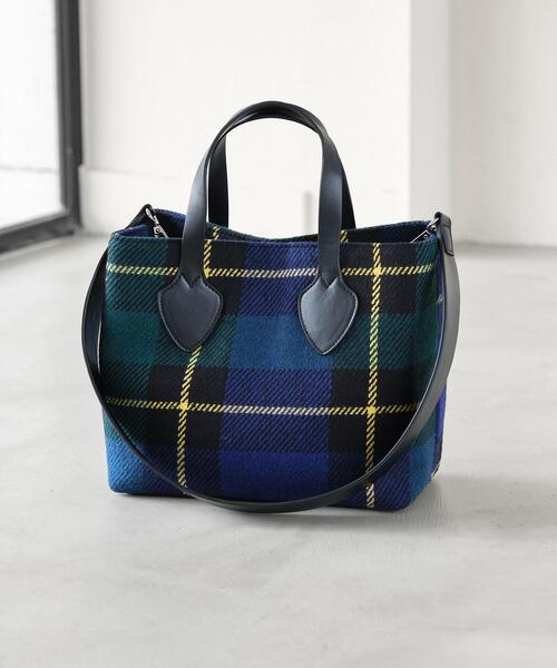 green label relaxing（グリーンレーベルリラクシング）の「チェック トートバッグ（ショルダーバッグ・レディース・ダークグレー/レッド/ブラック/ロイヤルブルー・FREE）」の12枚目の写真