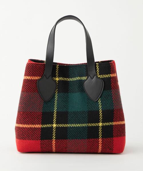 green label relaxing（グリーンレーベルリラクシング）の「チェック トートバッグ（ショルダーバッグ・レディース・ダークグレー/レッド/ブラック/ロイヤルブルー・FREE）」の16枚目の写真