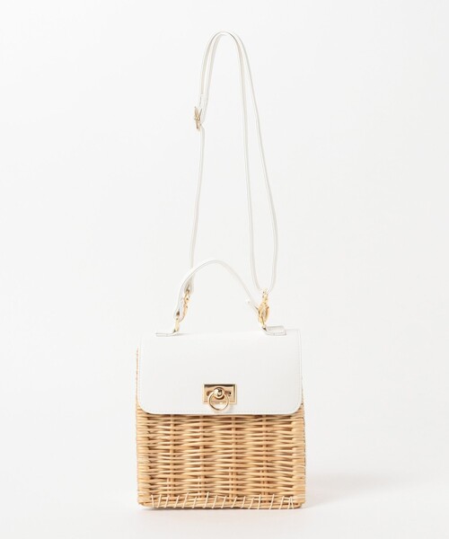 Ray BEAMS（レイビームス）の「Ray BEAMS / 柳 カゴ トートバッグ（かごバッグ・レディース・オフホワイト/ブラック・ONE SIZE）」の19枚目の写真