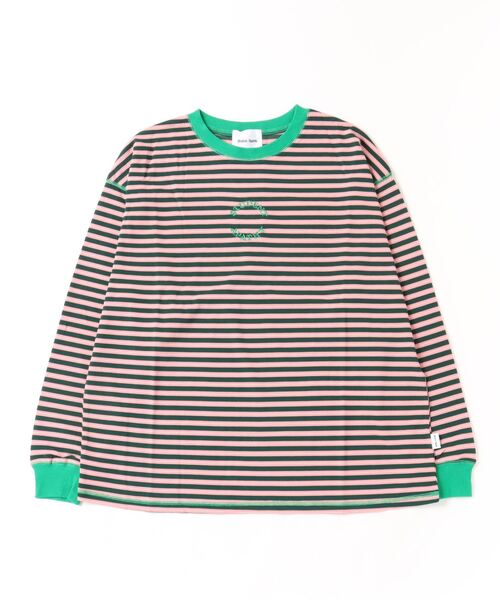 Student Apathy（スチューデントアパシー）の「student apathy border L/S T（Tシャツ/カットソー・メンズ・オフホワイト/ピンク/キャメル・MEDIUM/LARGE）」の4枚目の写真