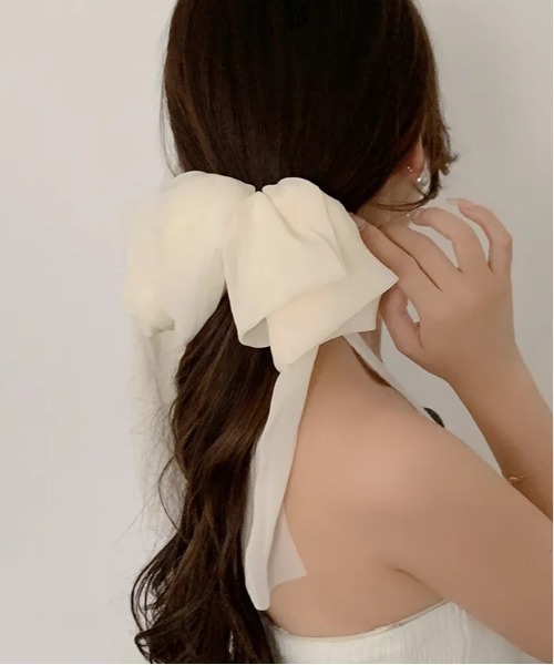 Port(ポート)の「ボリューム リボン ヘアクリップ #_(バレッタ/ヘアクリップ・レディース・ブラック/ホワイト/グリーン/ピンク・FREE)」の2枚目の写真
