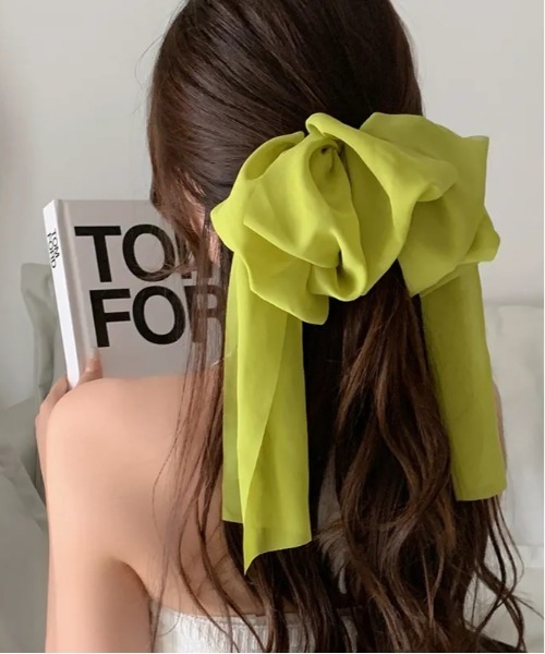 Port(ポート)の「ボリューム リボン ヘアクリップ #_(バレッタ/ヘアクリップ・レディース・ブラック/ホワイト/グリーン/ピンク・FREE)」の3枚目の写真
