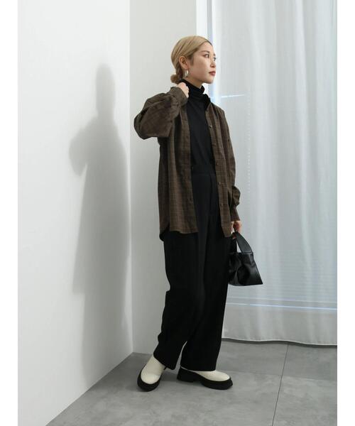 Samansa Mos2 blue（サマンサモスモスブルー）の「チェック柄フリル衿