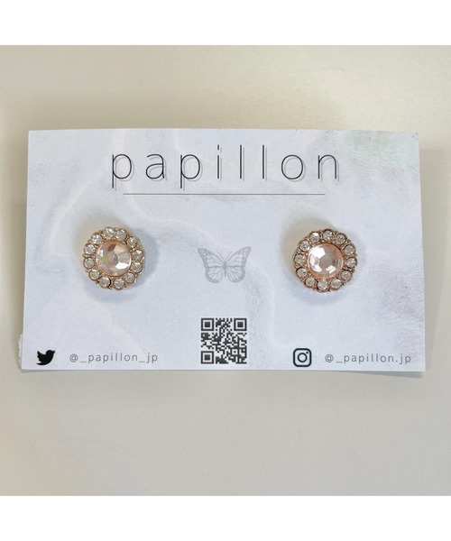 tone（トーン）の「【papillon】ビジューピアス (MA)（ピアス（両耳用）・レディース・ゴールド・FREE）」の2枚目の写真