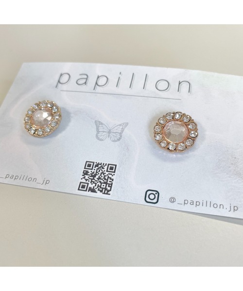 tone（トーン）の「【papillon】ビジューピアス (MA)（ピアス（両耳用）・レディース・ゴールド・FREE）」の3枚目の写真