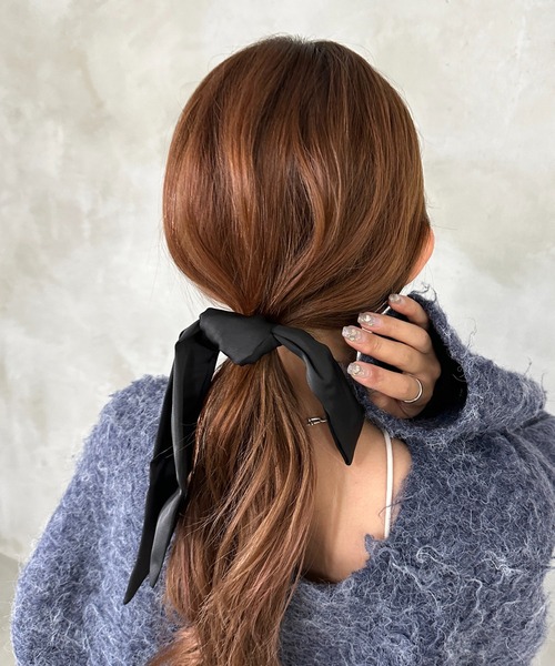 apres jour mignon(アプレジュールミニョン)の「【apresjour mignon×ARIAZ】リボンヘアゴム(ヘアゴム・レディース・アイボリー/ブラック・ONESIZE)」の5枚目の写真