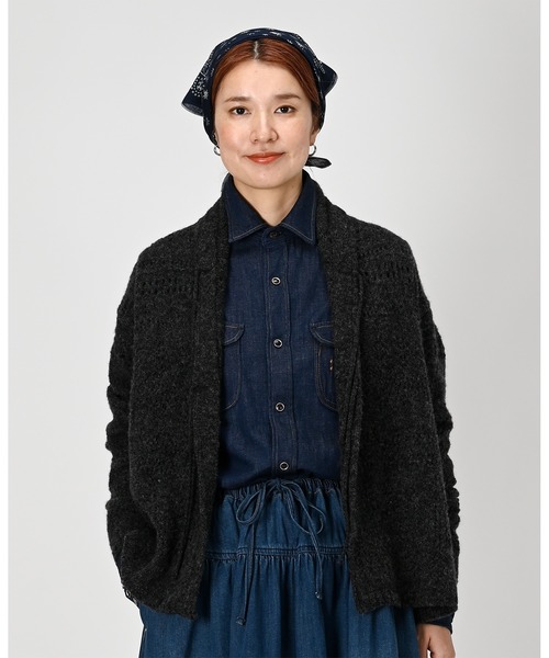 45R（フォーティファイブアール）の「シェットランドレースのカシュクール（ニット/セーター・レディース・ブルー/ネイビー/イエロー/トップグレー・FREE）」の6枚目の写真