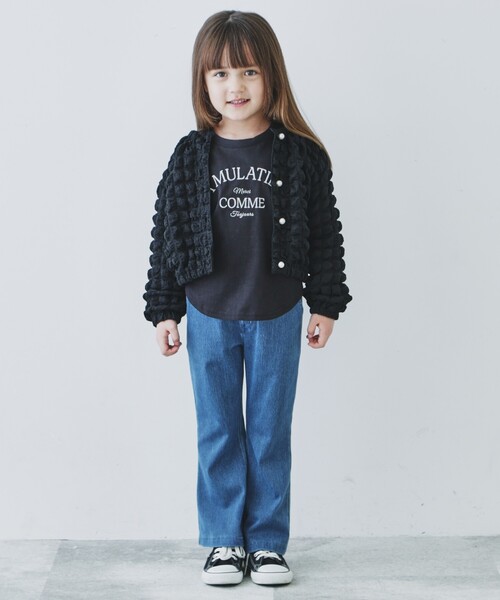 THE SHOP TK （ザ ショップ ティーケー ）の「◆【100-140】パールボタンぽこぽこカーディガン（カーディガン/ボレロ・キッズ・ホワイト系/ブラック・13/12/11/14）」の8枚目の写真