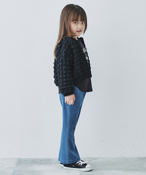 THE SHOP TK （ザ ショップ ティーケー ）の「◆【100-140】パールボタンぽこぽこカーディガン（カーディガン/ボレロ・キッズ・ホワイト系/ブラック・13/12/11/14）」の9枚目の写真