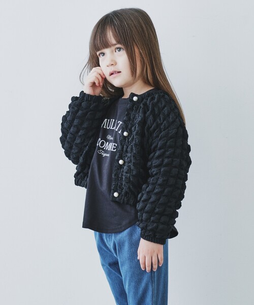 THE SHOP TK （ザ ショップ ティーケー ）の「◆【100-140】パールボタンぽこぽこカーディガン（カーディガン/ボレロ・キッズ・ホワイト系/ブラック・13/12/11/14）」の11枚目の写真