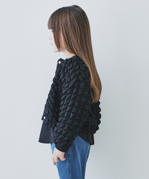 THE SHOP TK （ザ ショップ ティーケー ）の「◆【100-140】パールボタンぽこぽこカーディガン（カーディガン/ボレロ・キッズ・ホワイト系/ブラック・13/12/11/14）」の12枚目の写真