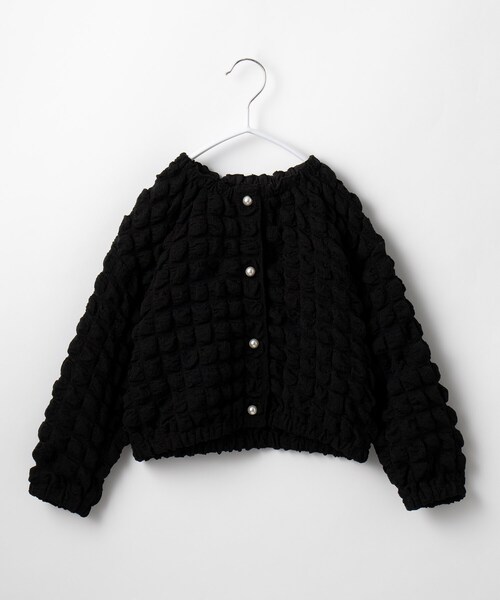 THE SHOP TK （ザ ショップ ティーケー ）の「◆【100-140】パールボタンぽこぽこカーディガン（カーディガン/ボレロ・キッズ・ホワイト系/ブラック・13/12/11/14）」の13枚目の写真