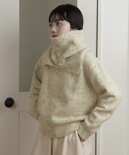 チョココロネ　Ｃニット　エクリュ lawgy（ラウジー）の「chocochip 2way knit / チョコチップ2wayニット