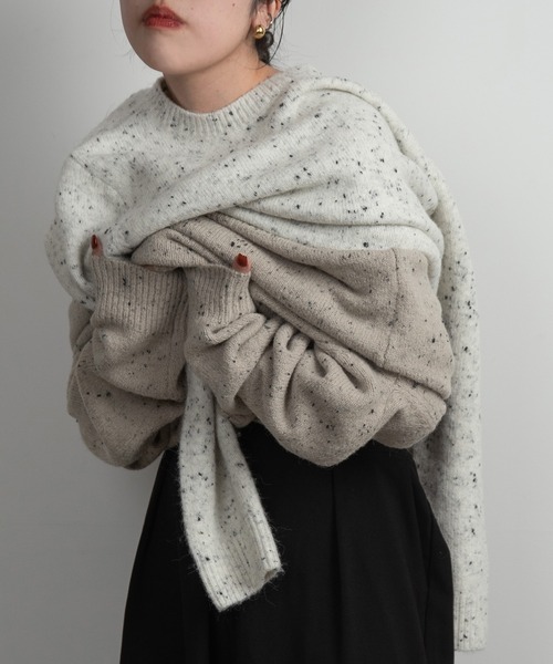 ニット/セーター lawgy 2way design knit lawgy（ラウジー） ニット セーター string neck 2way fringe knit
