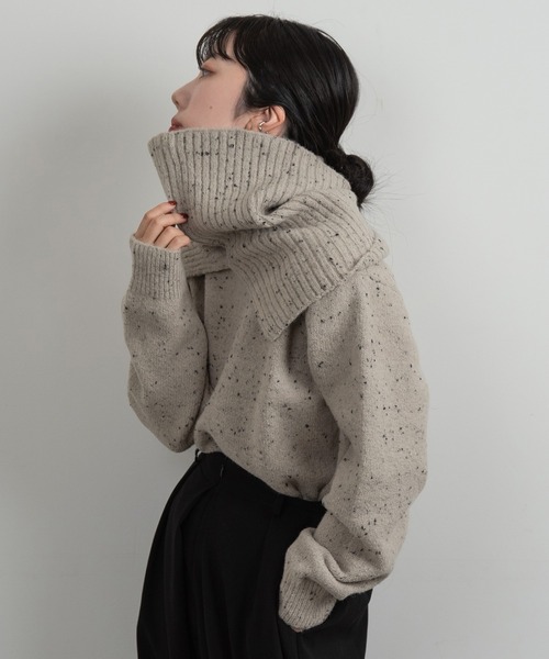 lawgy（ラウジー）の「chocochip 2way knit / チョコチップ2wayニット