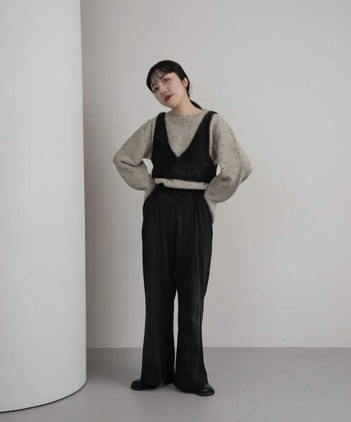 lawgy（ラウジー）の「chocochip 2way knit / チョコチップ2wayニット