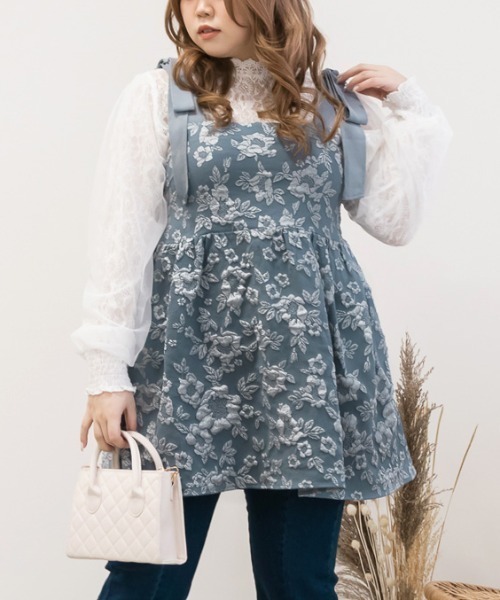 エンボス花柄リボンビスチェ（ベスト）｜CLETTE（クレット） 6,710円