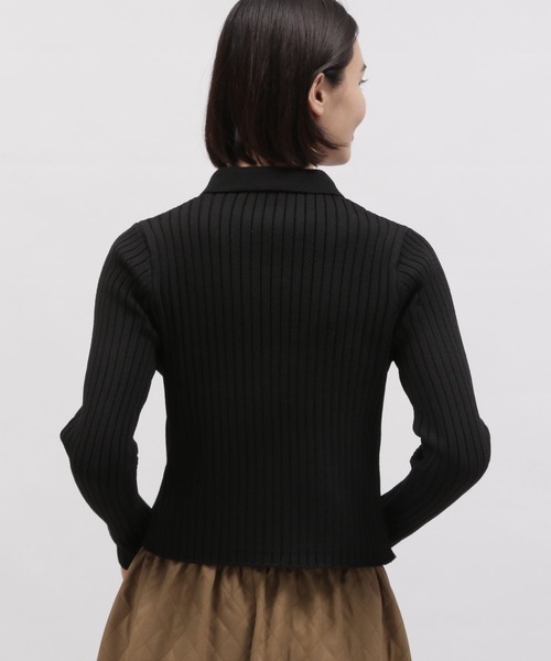 LAKOLE(ラコレ)の「7ゲージ襟付きZIPカーディガン / 103585(カーディガン/ボレロ・レディース・ブラック/ライトブルー/アイボリー・MEDIUM/SMALL)」の6枚目の写真