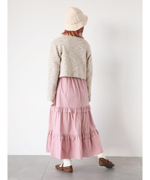 ehka sopo（エヘカソポ）の「ティアードギャザースカート（スカート・レディース・ブラック/オフホワイト/ピンク・F）」の7枚目の写真