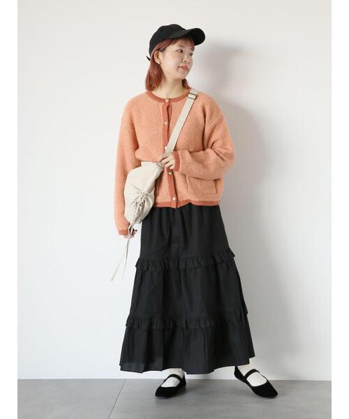 ehka sopo（エヘカソポ）の「ティアードギャザースカート（スカート・レディース・ブラック/オフホワイト/ピンク・F）」の11枚目の写真