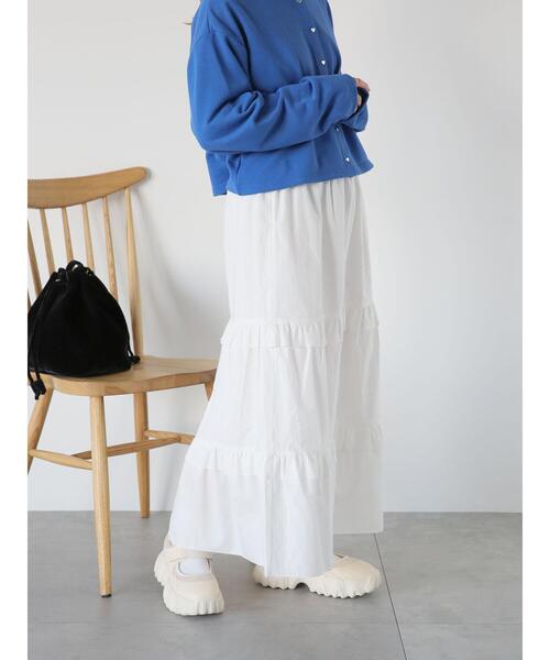 ehka sopo（エヘカソポ）の「ティアードギャザースカート（スカート・レディース・ブラック/オフホワイト/ピンク・F）」の19枚目の写真