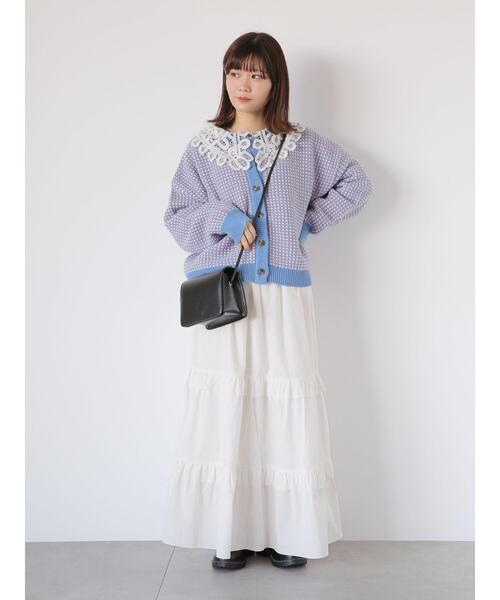 ehka sopo（エヘカソポ）の「ティアードギャザースカート（スカート・レディース・ブラック/オフホワイト/ピンク・F）」の16枚目の写真