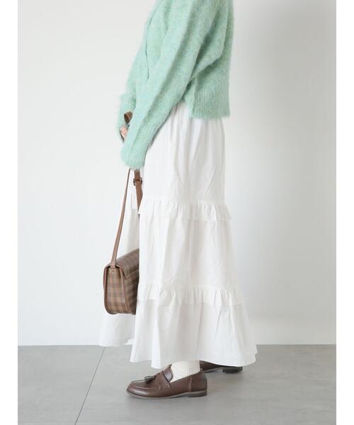 ehka sopo（エヘカソポ）の「ティアードギャザースカート（スカート・レディース・ブラック/オフホワイト/ピンク・F）」の22枚目の写真