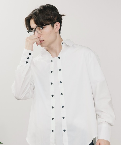 【未使用♥絹100%♡金ボタン】ロングシャツ ブラウスダブルカフスオーバーサイズ pic03_90ead8ba-471c-47ac-9d27-