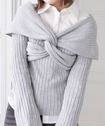 clear | フロントクロスワイドリブ長袖ニットトップス≪2024SS新作≫(ニット/セーター)