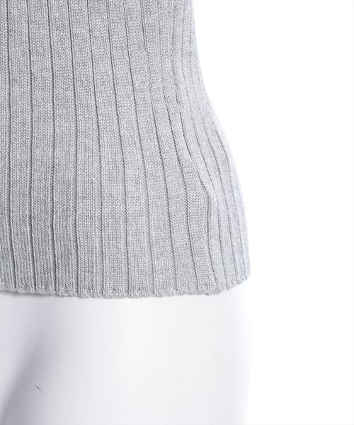 clear（クリア）の「フロントクロスワイドリブ長袖ニットトップス［大人 カジュアル レイヤード］≪再入荷≫（ニット/セーター・レディース・ブラック/オフホワイト/グレー/ピンク・F）」の5枚目の写真