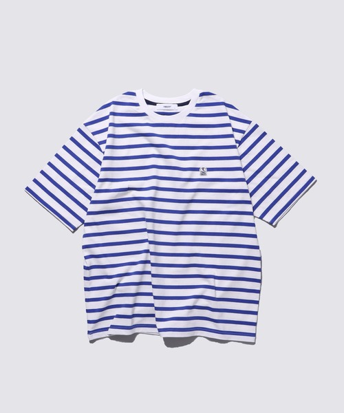 FIDELITY（フィデリティ）の「BORDER S/S CREW / 半袖ボーダークルーネックシャツ（Tシャツ/カットソー・メンズ・ブルー/オフホワイト/ダークネイビー/イエロー/キナリ/チャコール・X-LARGE/LARGE/MEDIUM）」の5枚目の写真