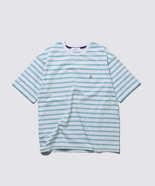 FIDELITY（フィデリティ）の「BORDER S/S CREW / 半袖ボーダークルーネックシャツ（Tシャツ/カットソー・メンズ・ブルー/オフホワイト/ダークネイビー/イエロー/キナリ/チャコール・X-LARGE/LARGE/MEDIUM）」の3枚目の写真