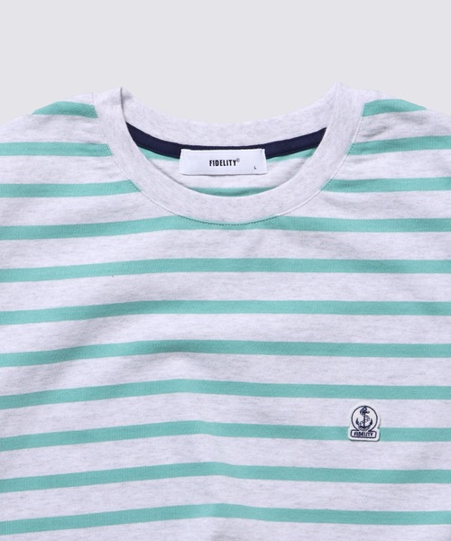 FIDELITY（フィデリティ）の「BORDER S/S CREW / 半袖ボーダークルーネックシャツ（Tシャツ/カットソー・メンズ・ブルー/オフホワイト/ダークネイビー/イエロー/キナリ/チャコール・X-LARGE/LARGE/MEDIUM）」の21枚目の写真